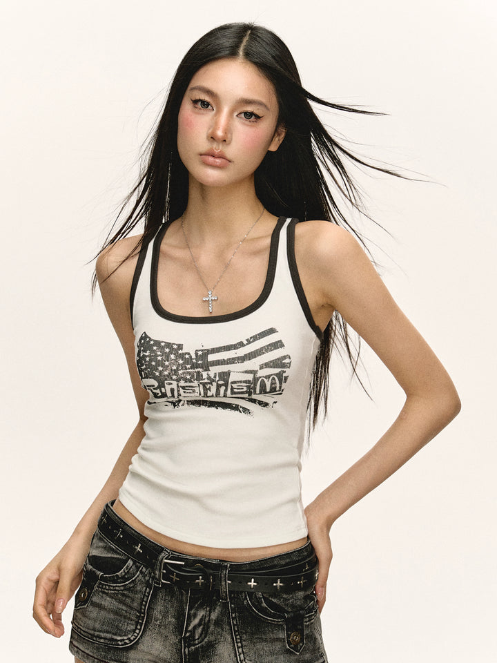 Retro Graphic Slim Fit Tank Top