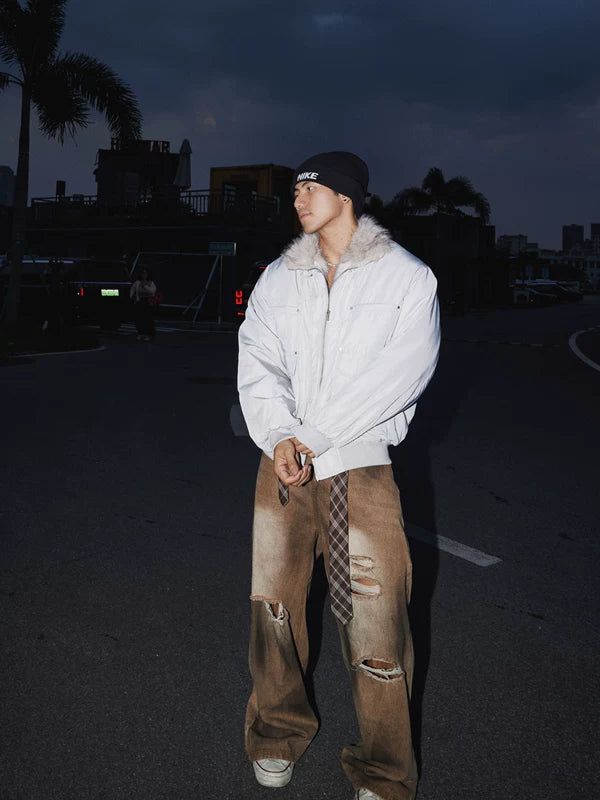 Winter Thick Padded Fur Collar Jacket