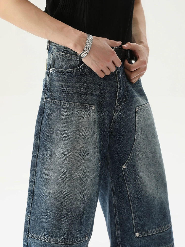 Relaxed Fit Straight Denim Shorts