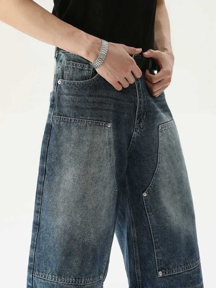 Relaxed Fit Straight Denim Shorts