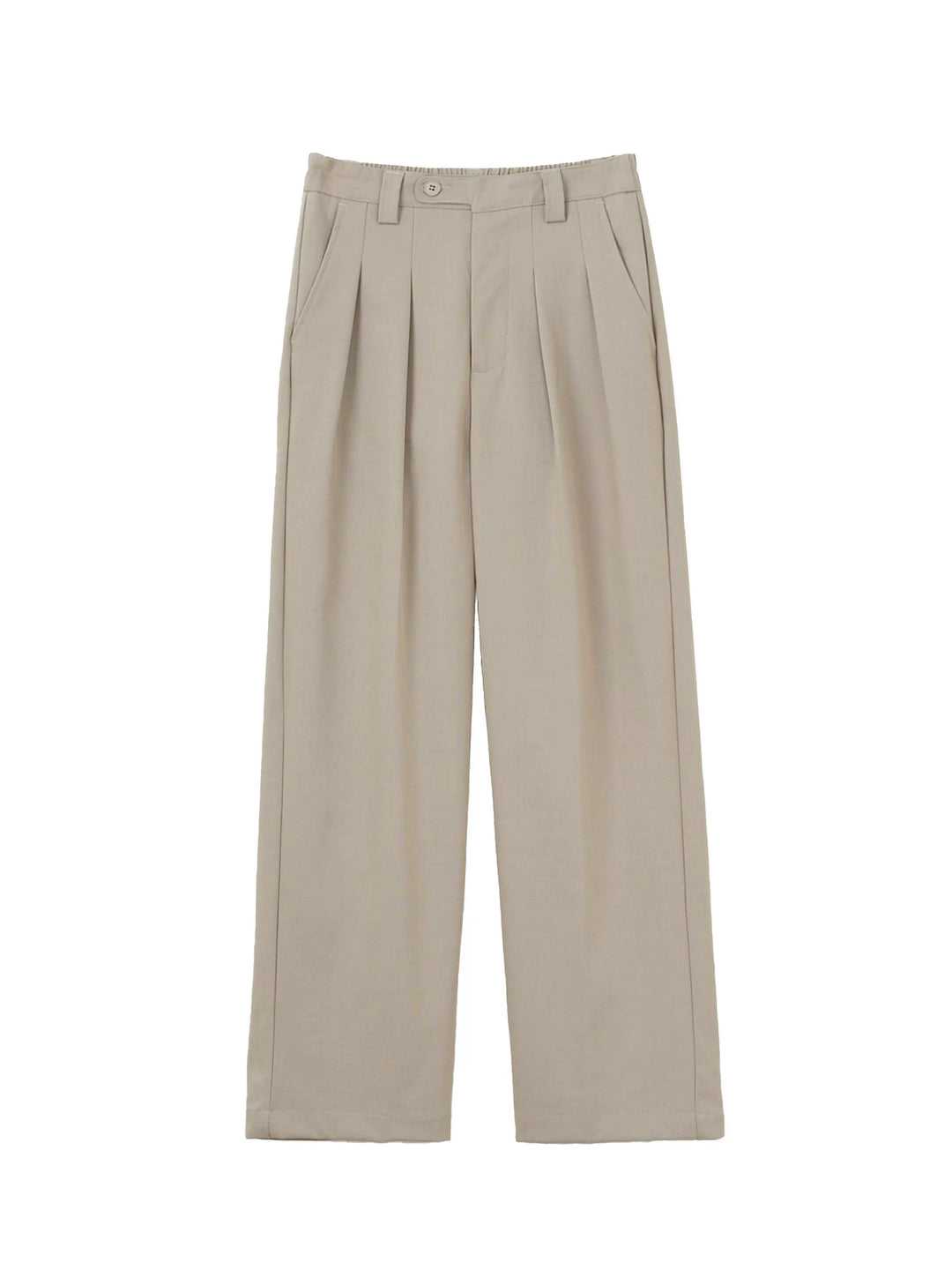 Wool Blend Loose Straight Pants