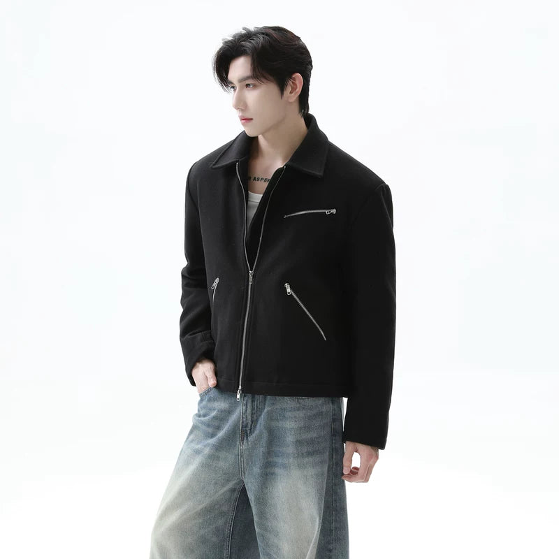 Deconstructed Zipper Wool Jacket