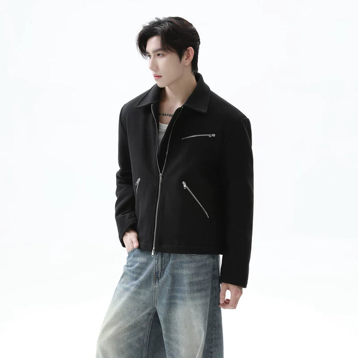 Deconstructed Zipper Wool Jacket