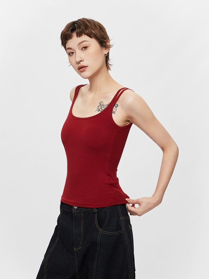 Double Strap Slim Fit Camisole Tank