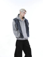 Plaid Shawl Hooded Sweatshirt