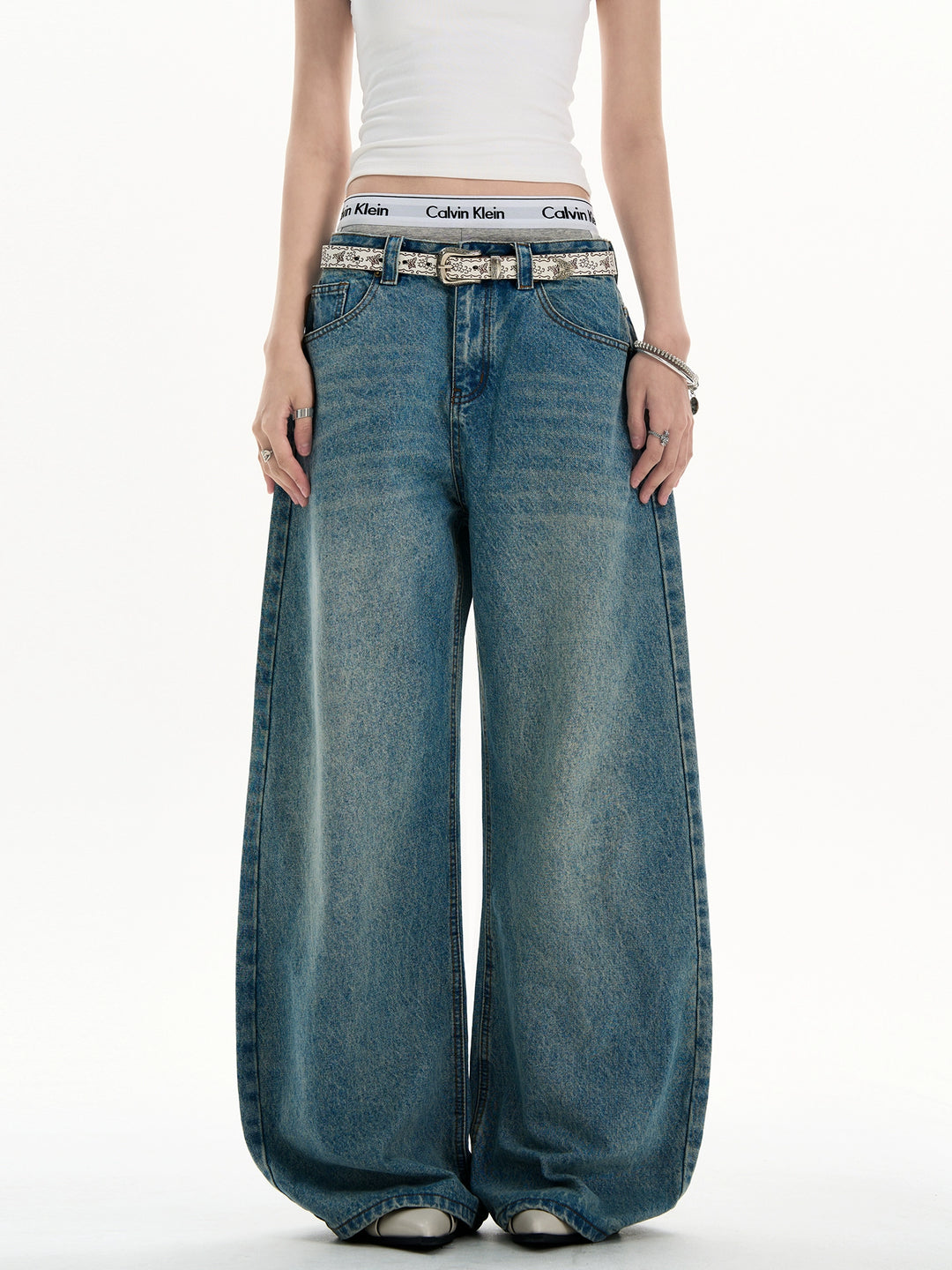 Baggy Wide-Leg Denim Pants