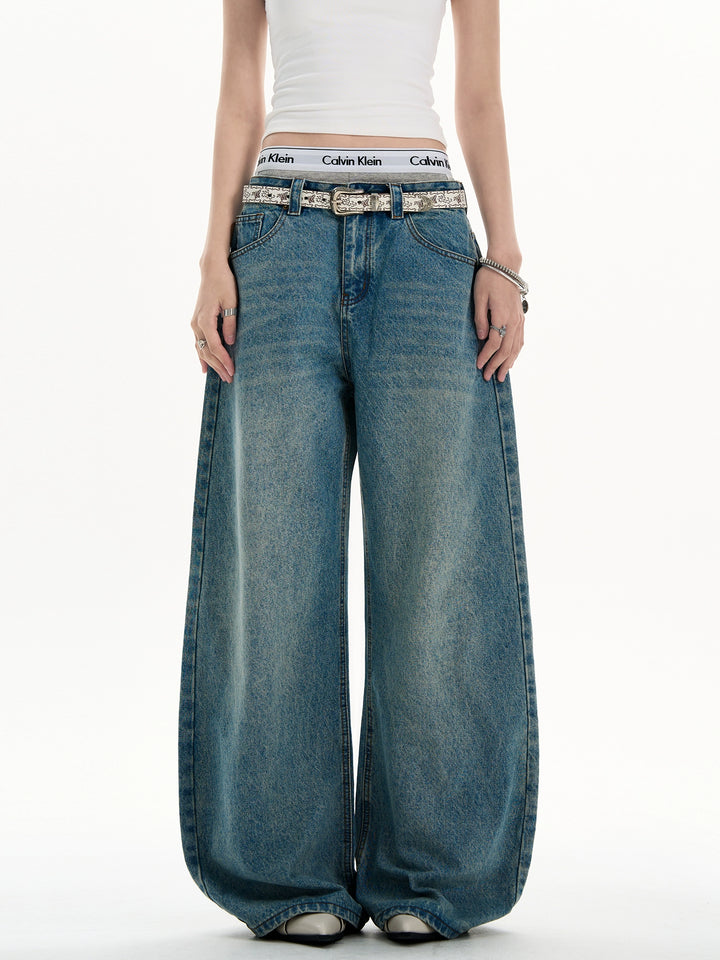 Baggy Wide-Leg Denim Pants