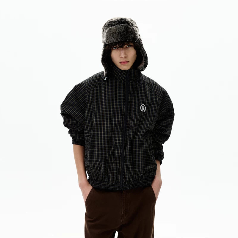 Reversible Plaid Embroidered Cotton Jacket