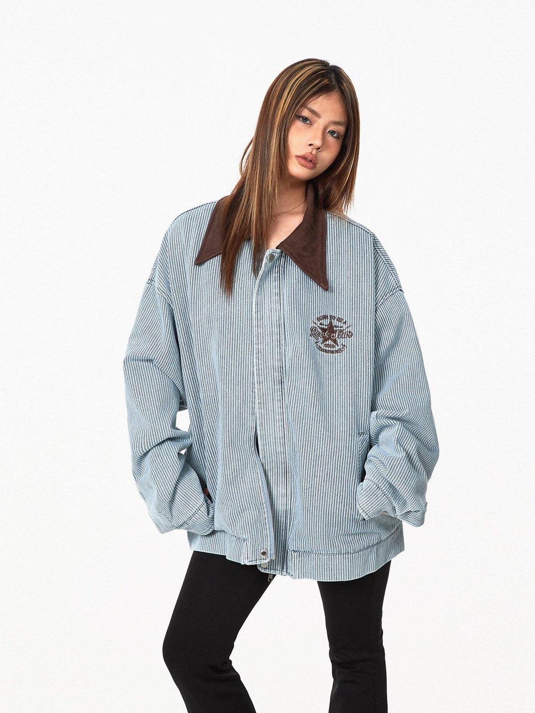 Retro Striped Denim Jacket