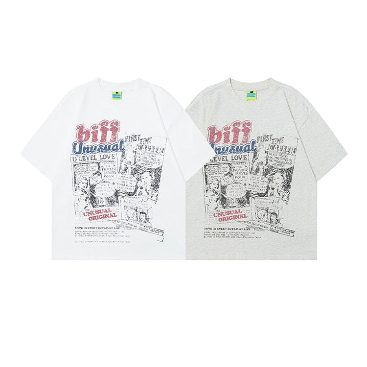 T-shirt in cotone a maniche corte con grafica retro 