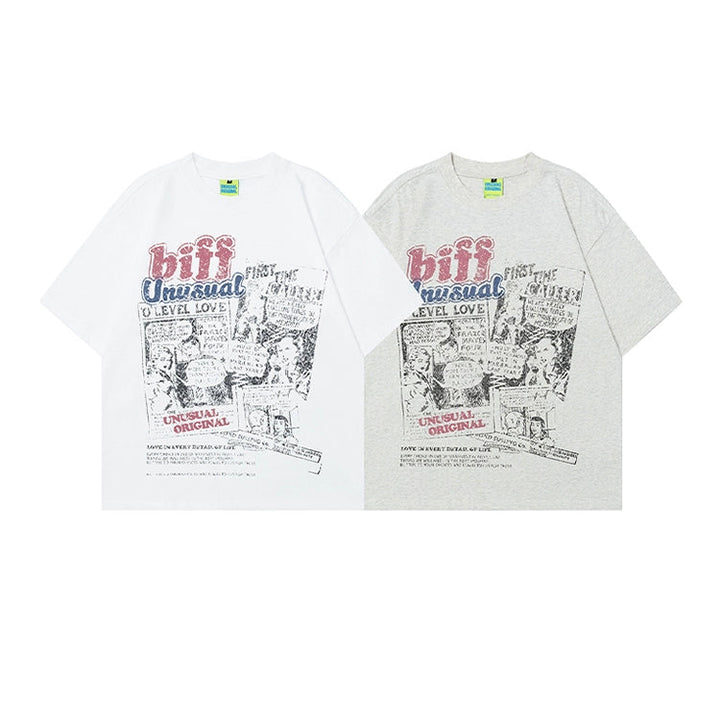 T-shirt in cotone a maniche corte con grafica retro 