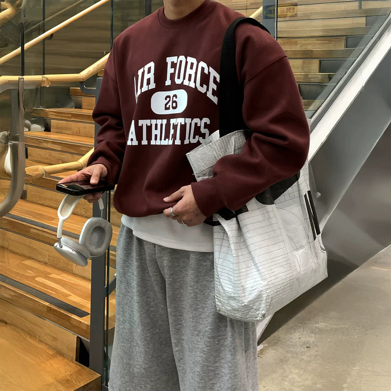 Letter Print Crew Neck Sweatshirt