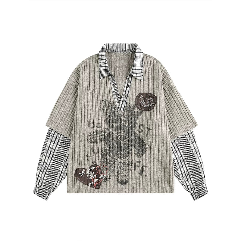 Bjørnespor Faux To-delt Strikkegenser 