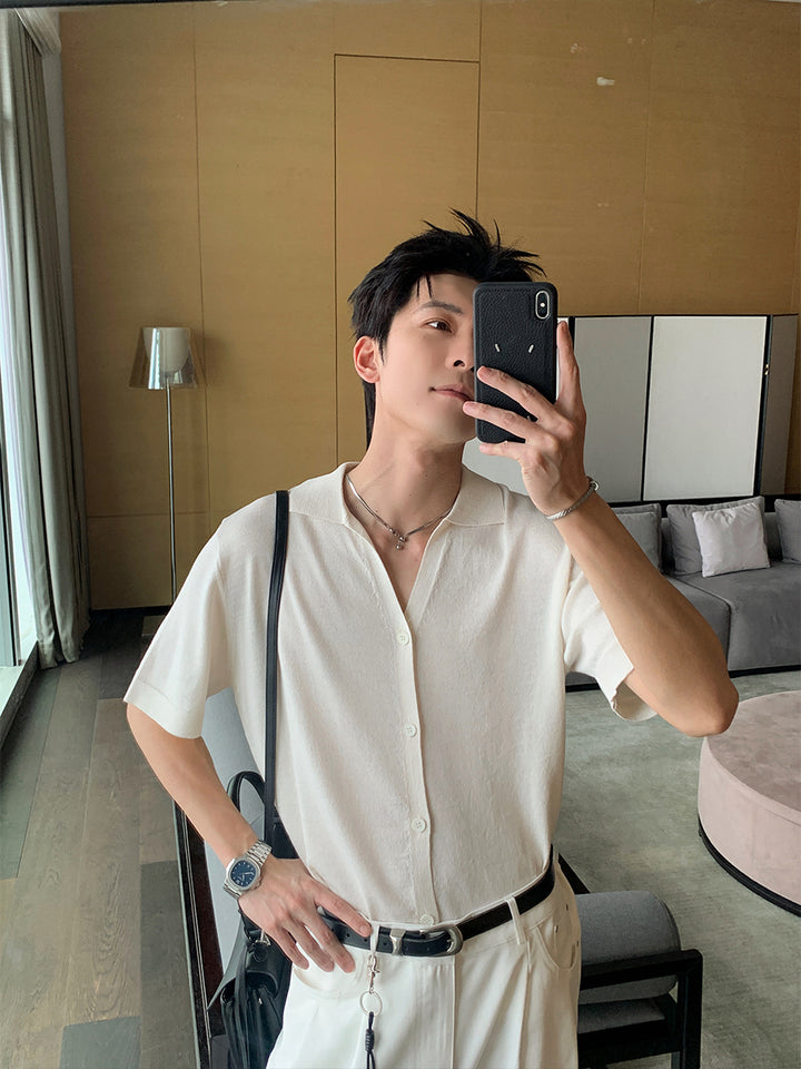 Versatile Short-Sleeve Knit Shirt
