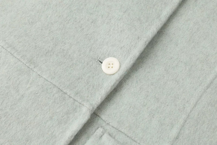 מעיל צמר באורך בינוני בסגנון רטרו עם חיתוך רפוי 