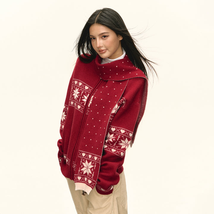 Knitted Zip Cardigan Sweater