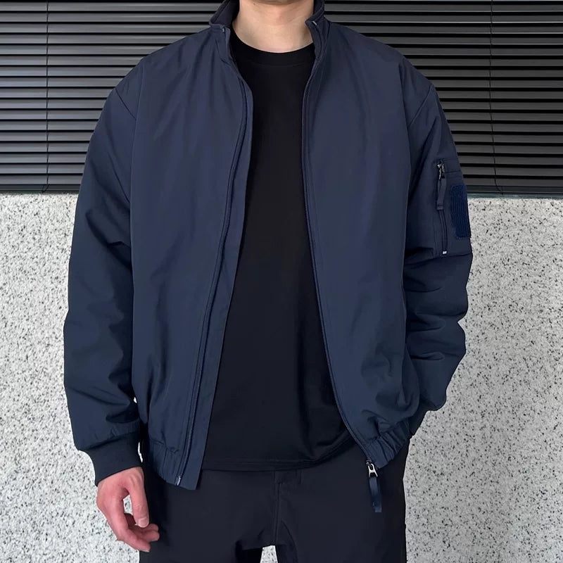 جاكيت قطن واسع بياقة واقية من الشرطة 