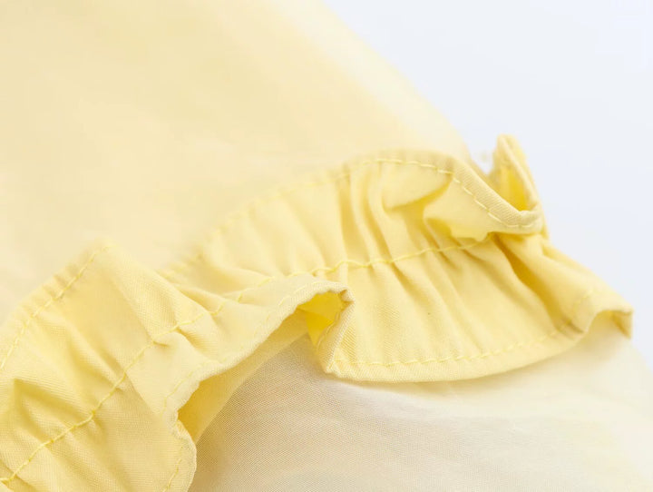 Durchsichtiger Rüschenshirt Midi Rock mit elastischem Bund 