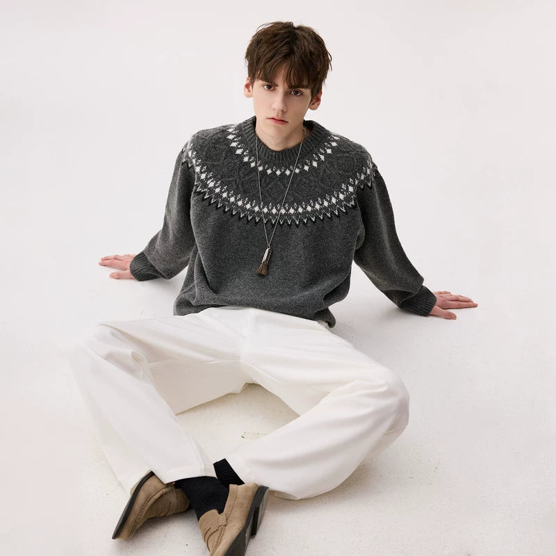 سويت شيرت بياقة دائرية من مزيج الصوف من فير آيل 