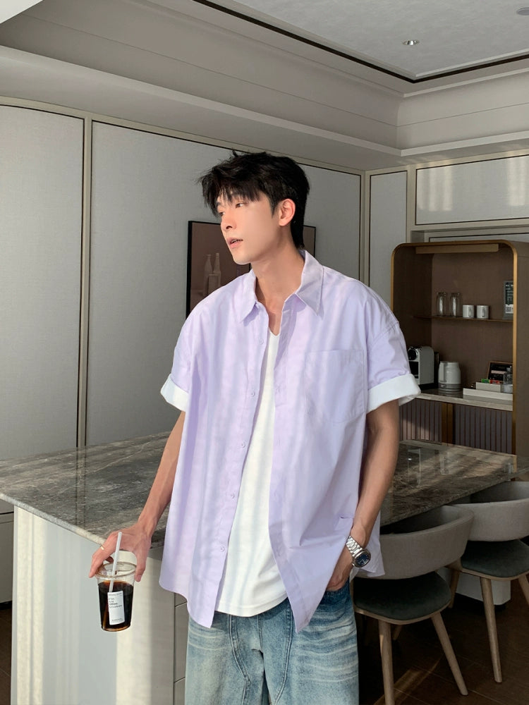 Camisa casual de botones de manga corta 