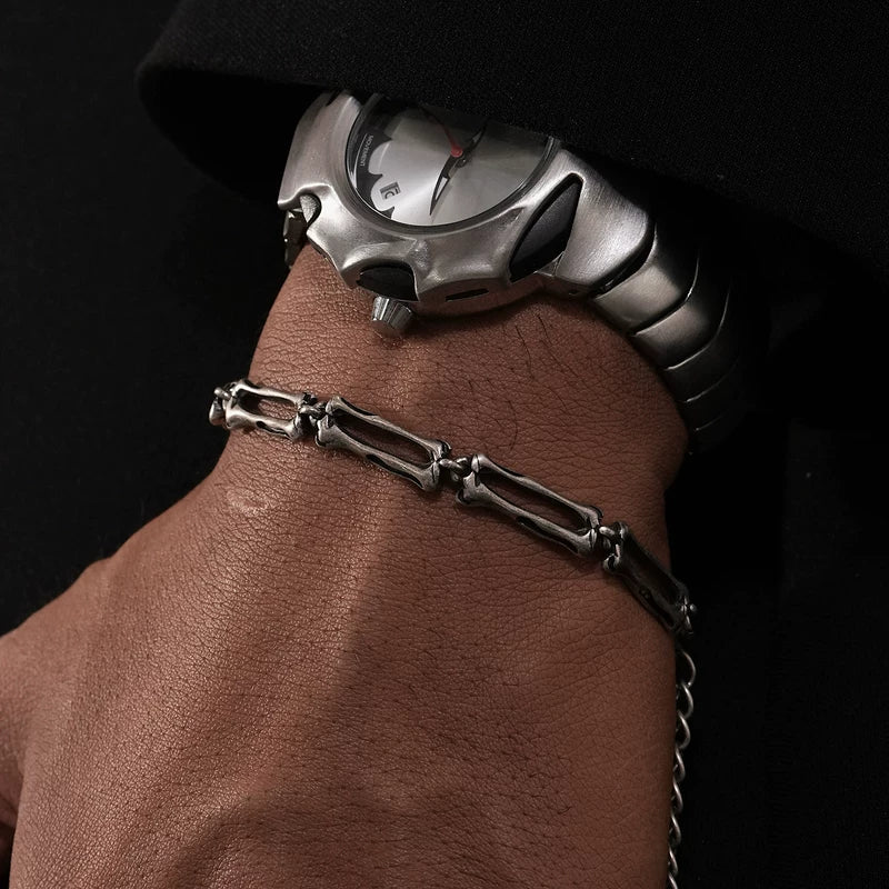 Bracelet en chaîne de lien de squelette gothique 