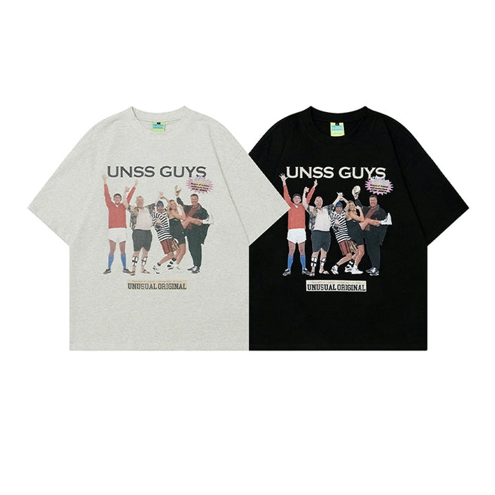 T-Shirt Larga con Stampa di Personaggi Retro 