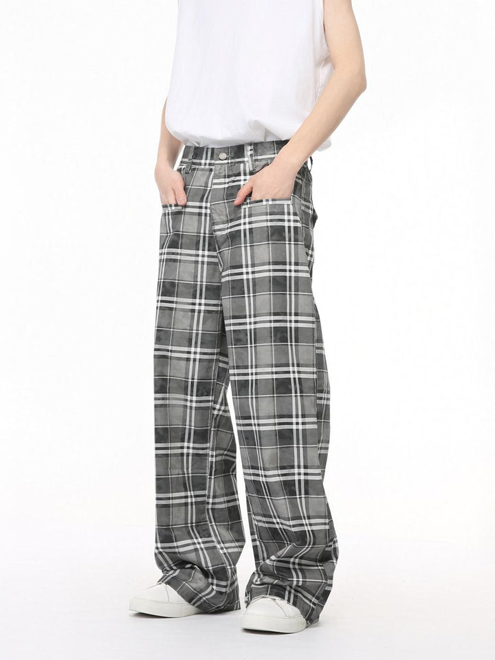 Pantalones sueltos de ajuste casual a rayas 