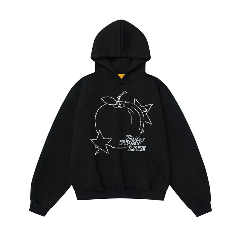 Moletom solto com capuz Pearl Star Graphic 