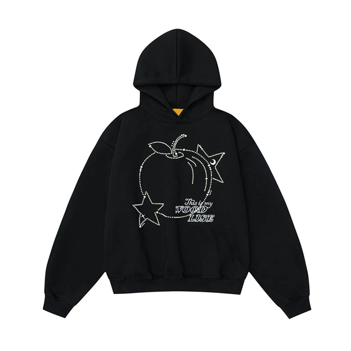 Moletom solto com capuz Pearl Star Graphic 