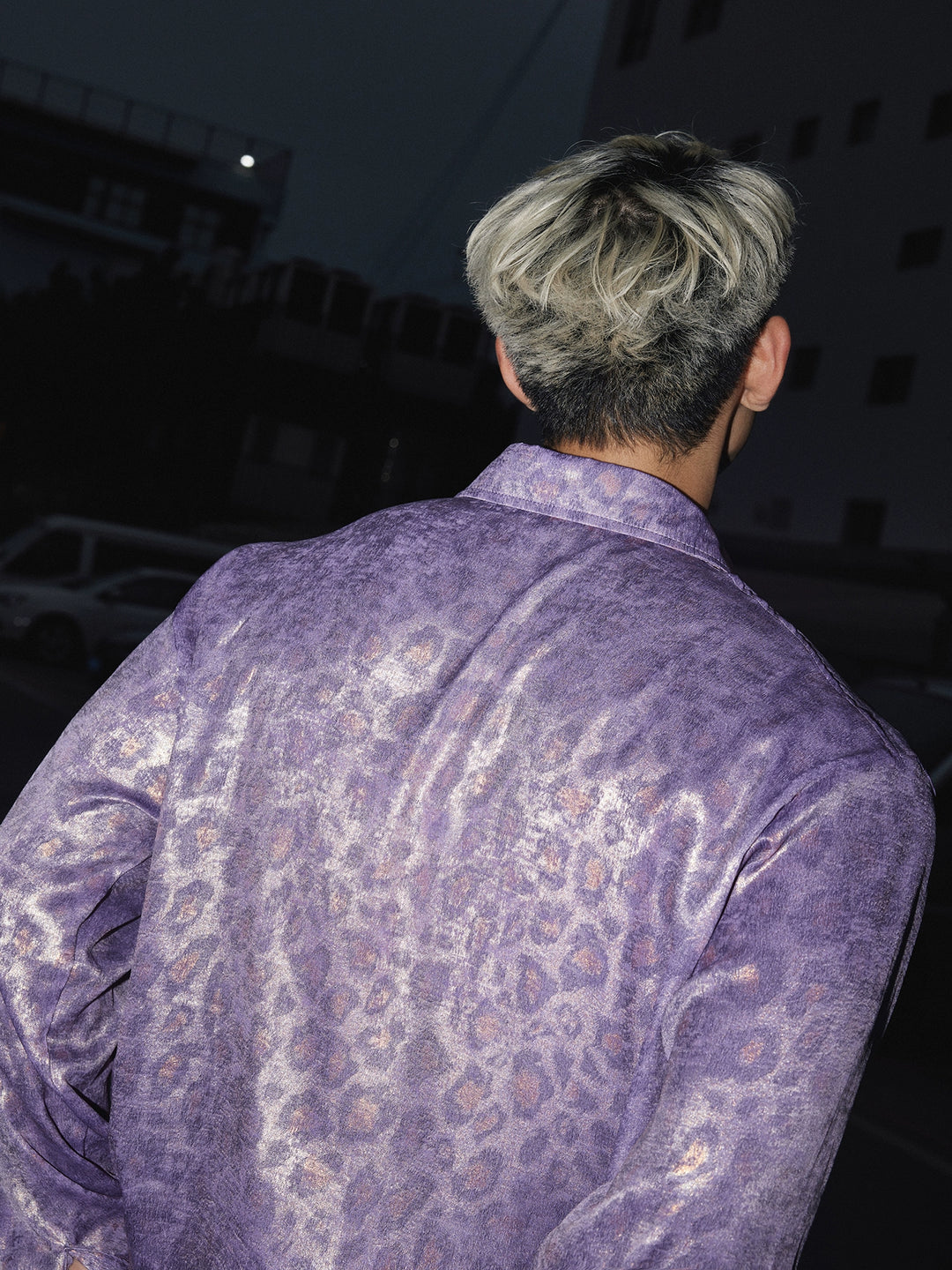 Purple Leopard Print Casual Shirt