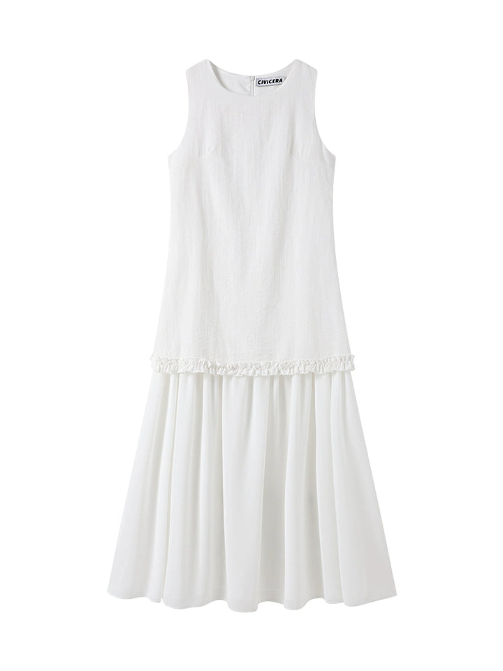 Sleeveless Splicing Two-Piece Vest Dress