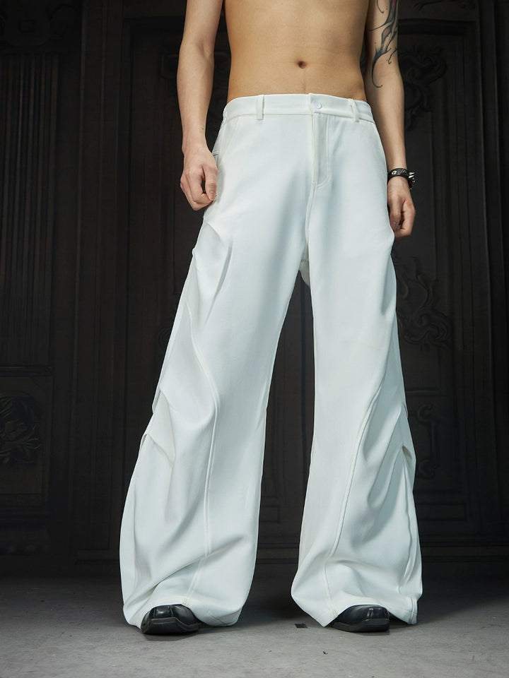 Wide-Leg Pleated Pants
