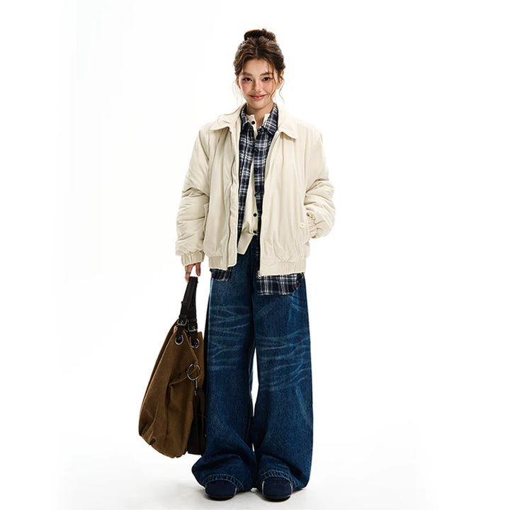 Katt Brodert Kordfløyel Bomull Jakke 