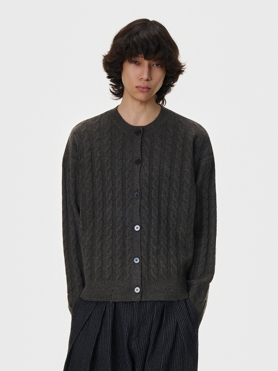Cable Knit Cropped Cardigan