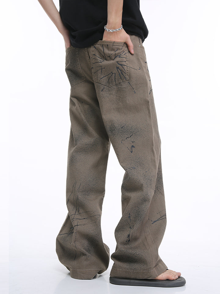 Graffiti Art Loose Wide-Leg Jeans