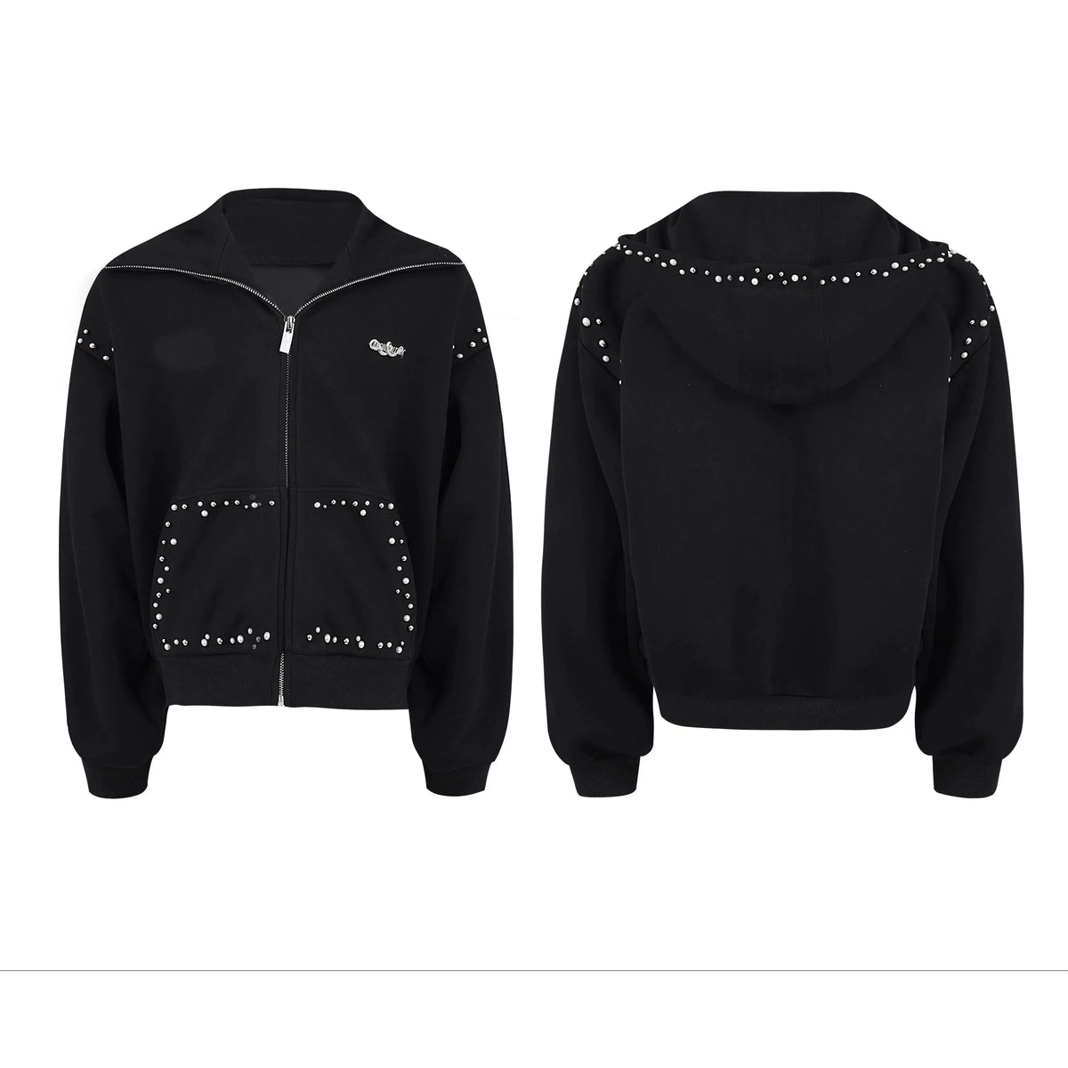 Pearl Trim Hooded Jacket