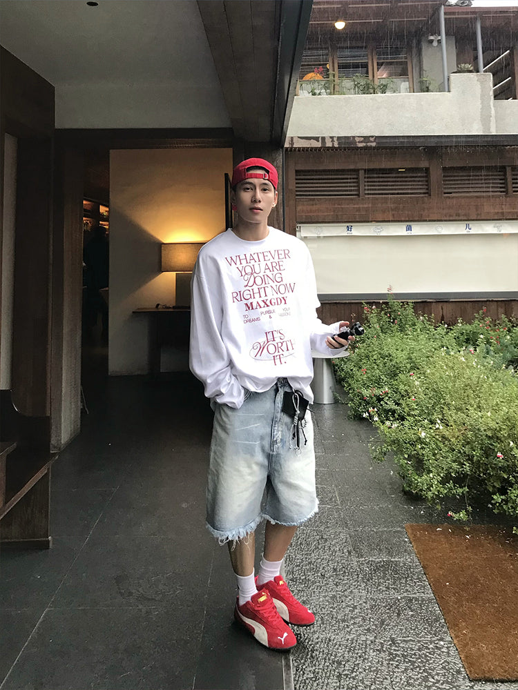 Letter Print Loose T-shirt