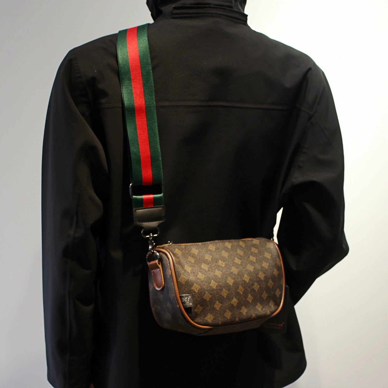 Desenli Deri Omuz Messenger Çanta 