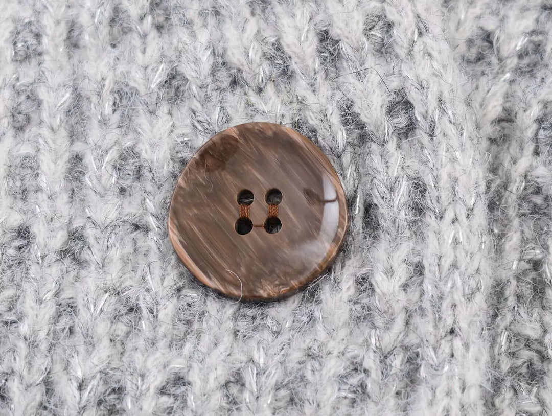 Knit Button-Front Long Cardigan