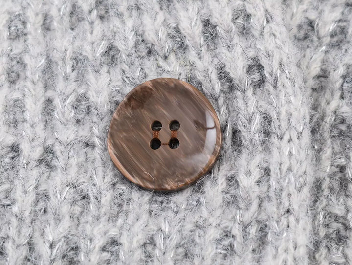 Knit Button-Front Long Cardigan