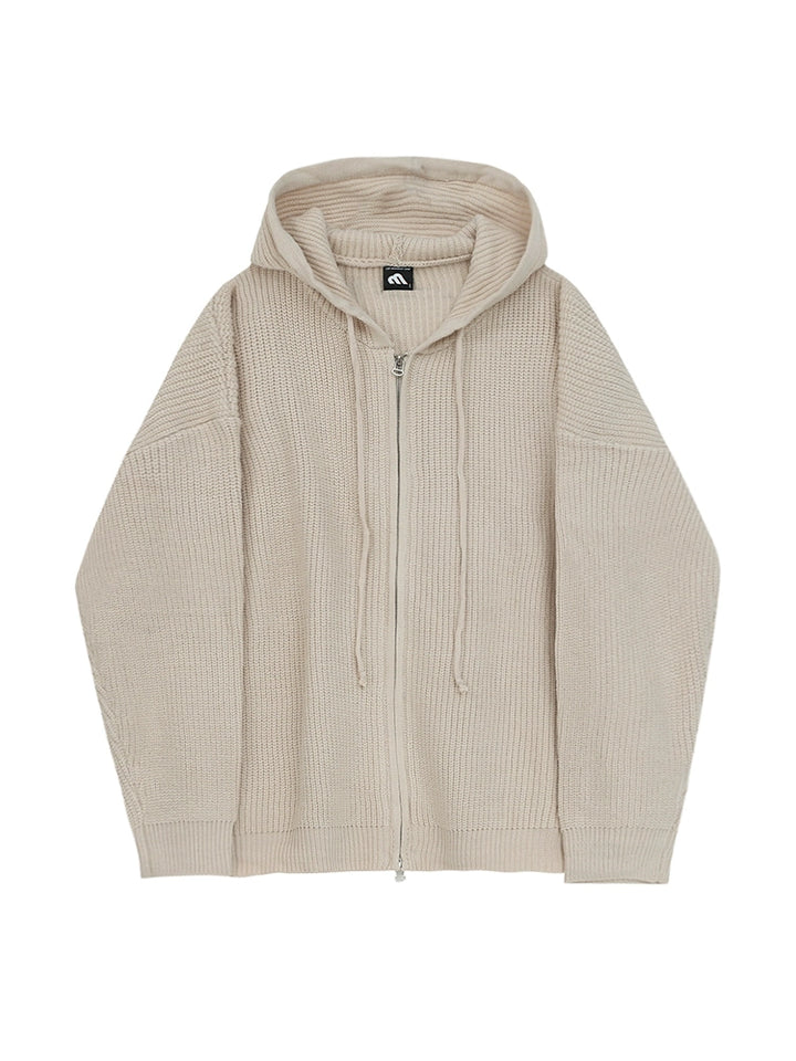 Hooded Knit Sweater Jacket