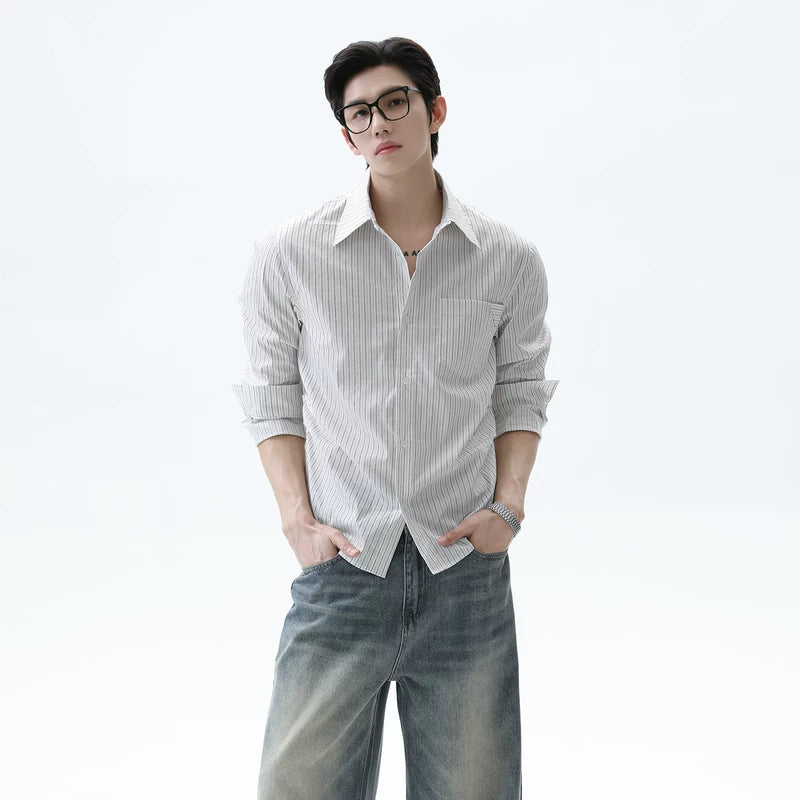 Striped Waist Gather Shirt