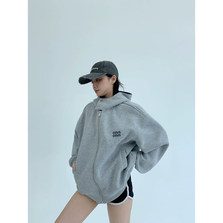 Zip Up Hooded Sweatshirt Jacket