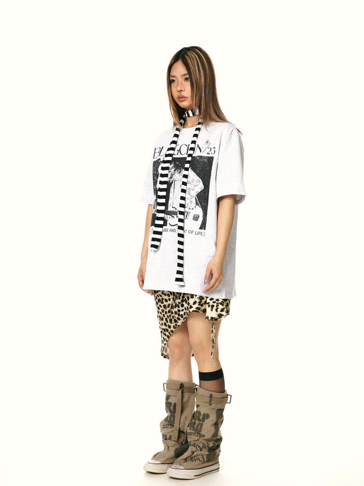 Retro Print Loose Street T-shirt