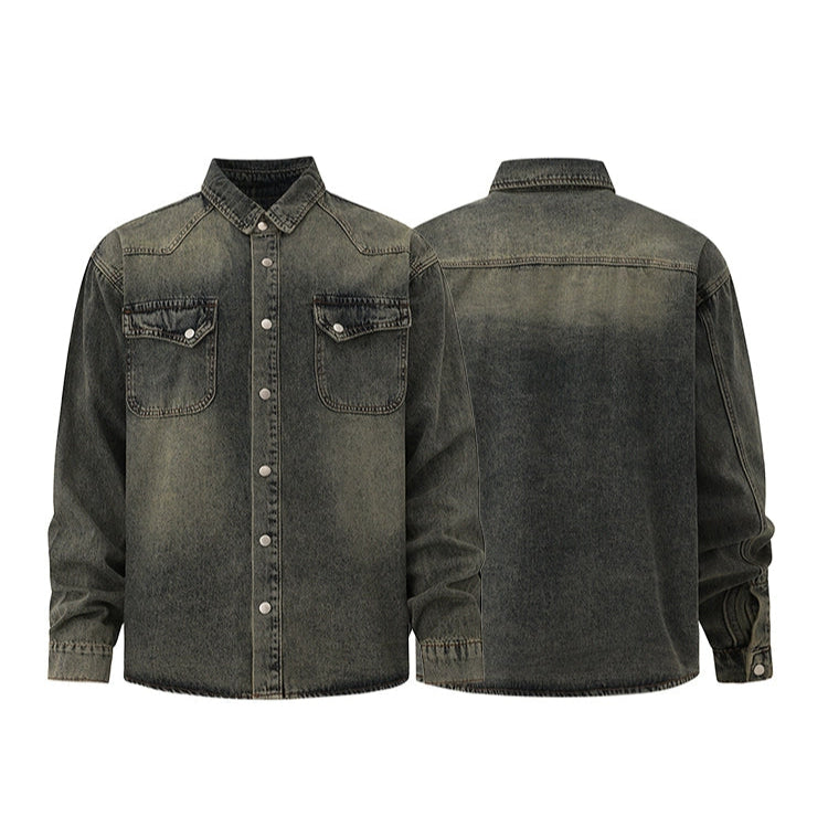 Washed Denim Hip-Hop Casual Jacket