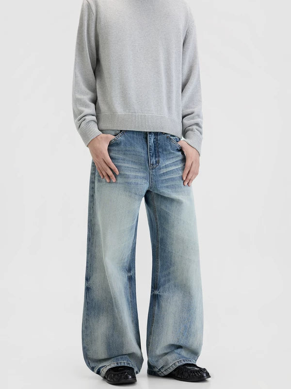 Retro Gewassen Wijde Pijpen Jeans Broek 