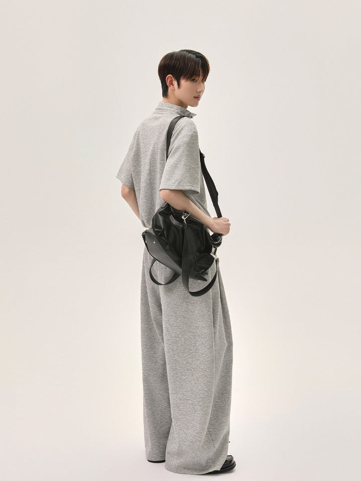 Drawstring Polo Shirt and Pants Set