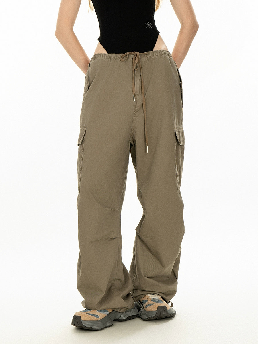 Wide Leg Low Waist Cargo Pants