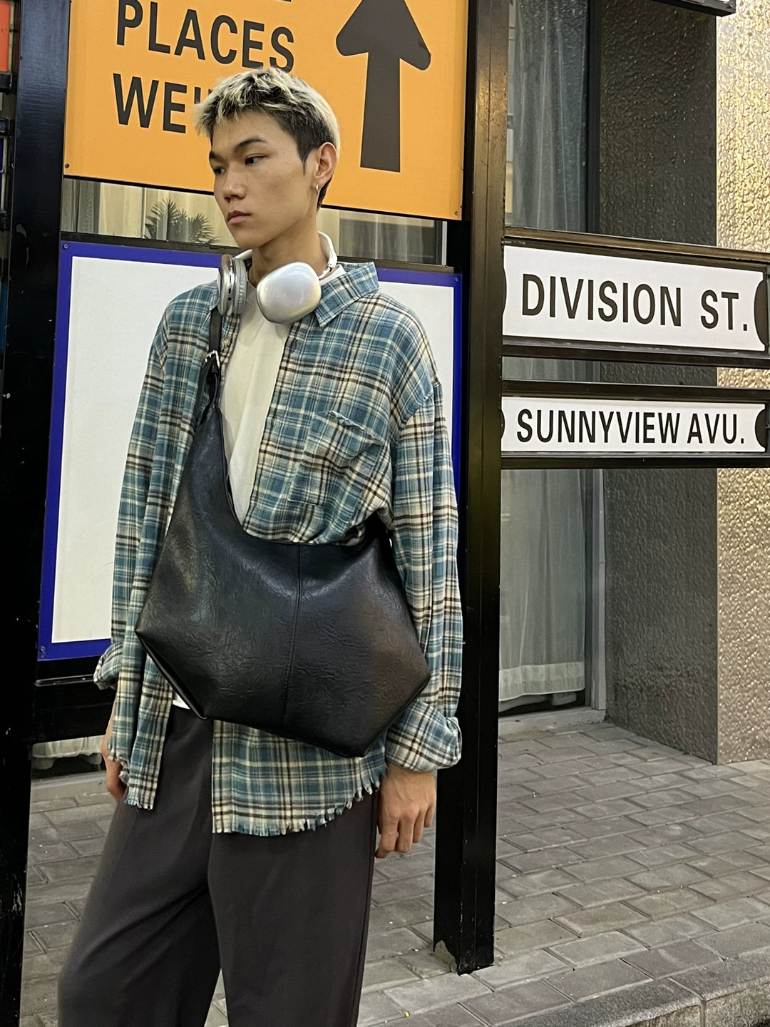 PU Leather Hobo Shoulder Bag