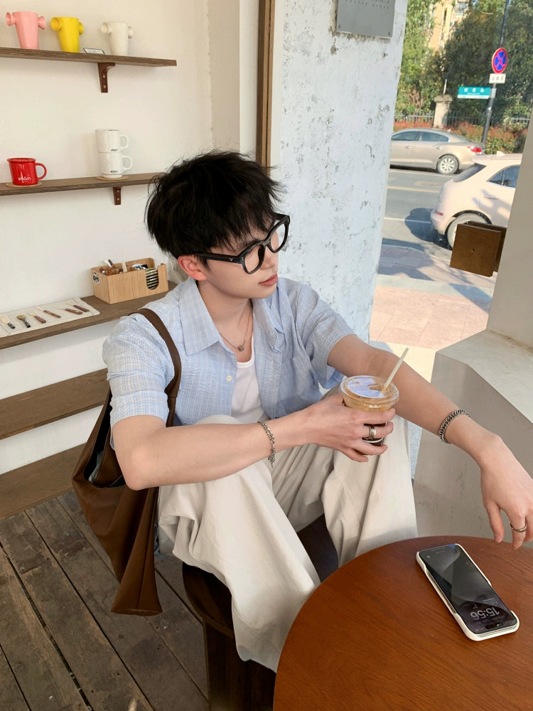 Plaid Short Sleeve Casual Shirt